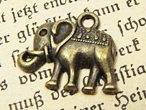 Anhnger Elefant, verziert, bronzefarben, ca. 16x14mm